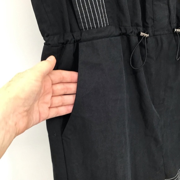 Strut & Bolt Top Stitch Sleeveless Poplin Romper Casual Beach Black NWT Size S - Picture 6 of 9